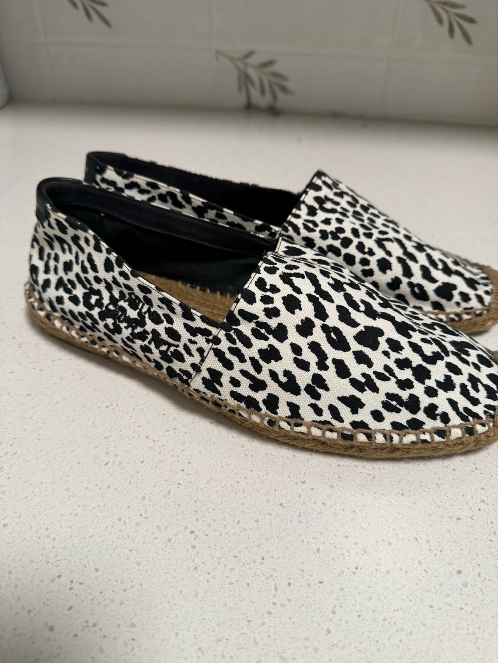 YSL Leopard Print Espadrille Slip-Ons